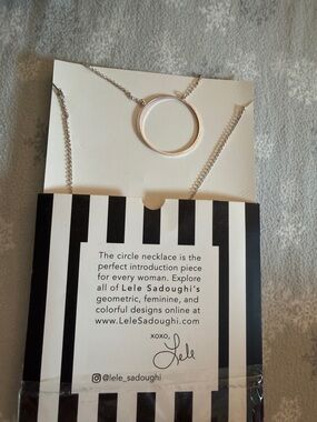 Lele Sadoughi Silver Open Circle Pendant Layered Necklace